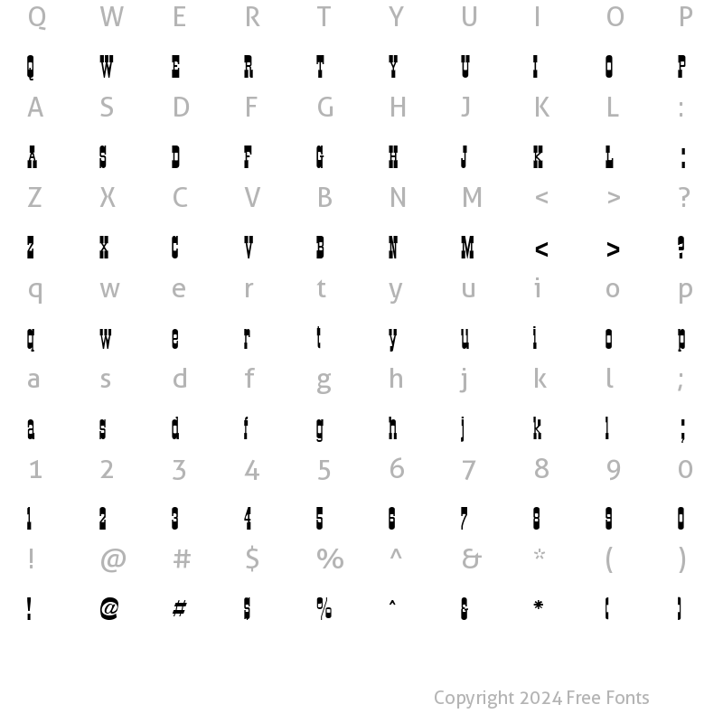 Character Map of Real Man ttnorm Regular