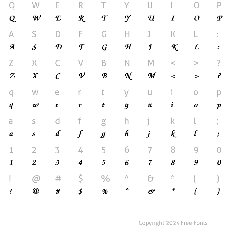 Character Map of Realization 4 Bold