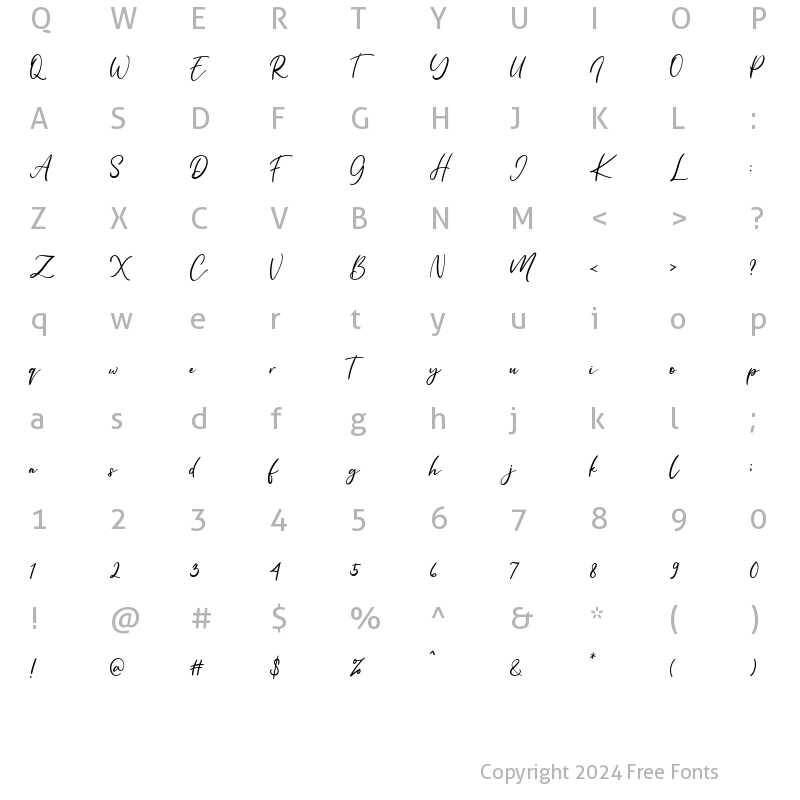 Character Map of Reallax Reaxion Regular