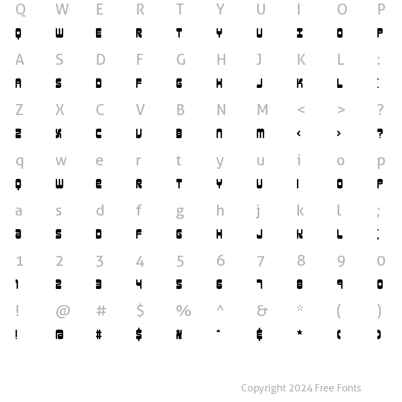 Character Map of Reason BRK Normal