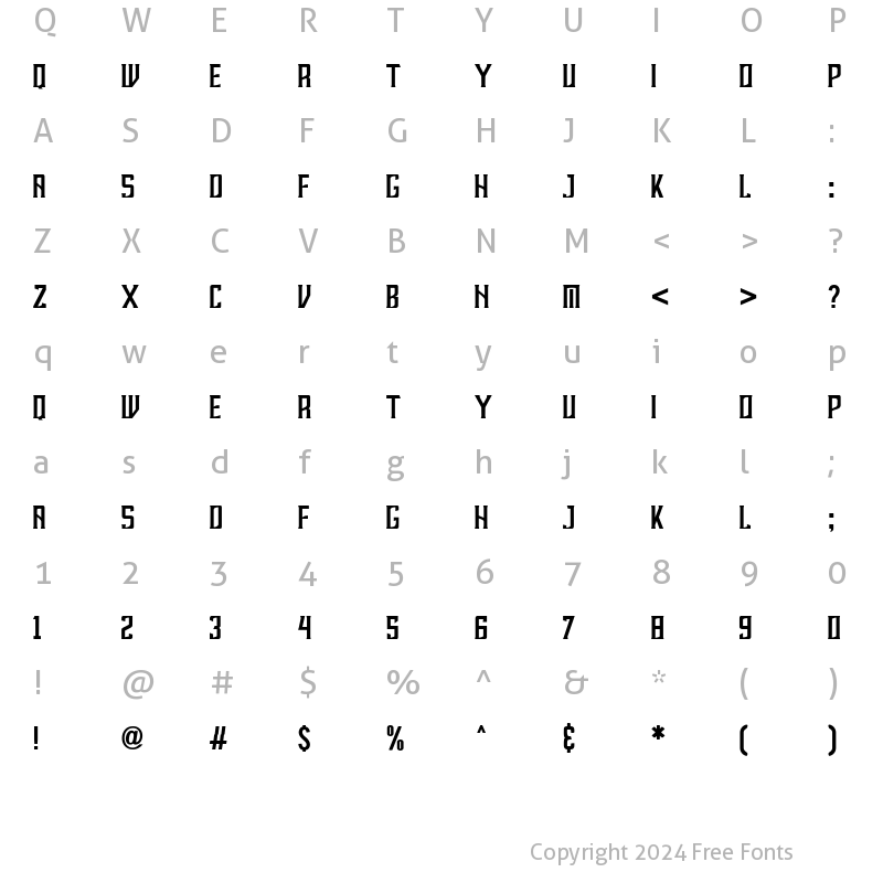 Character Map of REBAHAN Regular