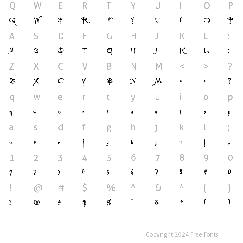 Character Map of Rebuffed Regular