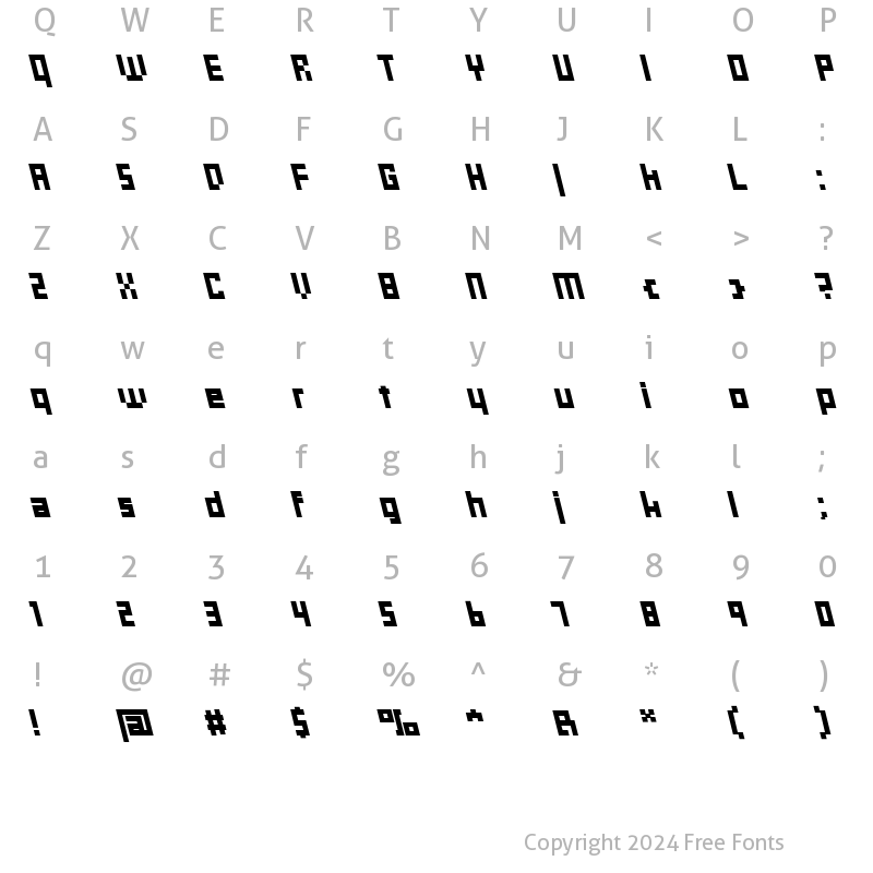 Character Map of Rebuild Normal SlantToLeft