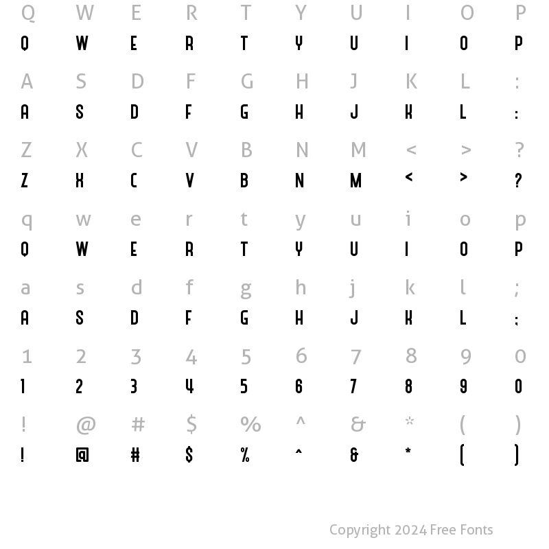 Character Map of RECALIUM Regular