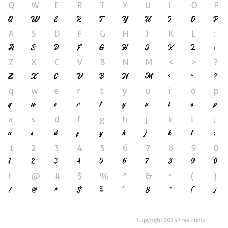 Character Map of Recelity Regular