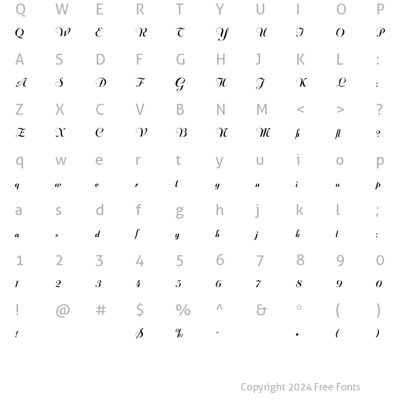 Character Map of Recklman Regular