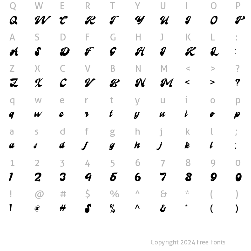 Character Map of Recollect Regular