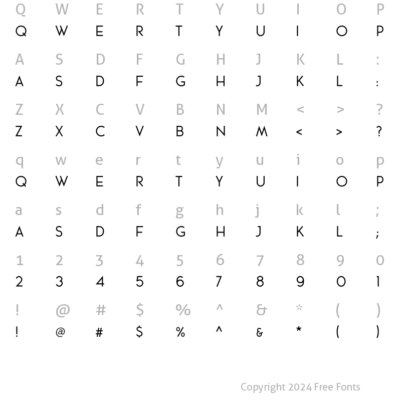 Character Map of RECOMPENSE Regular