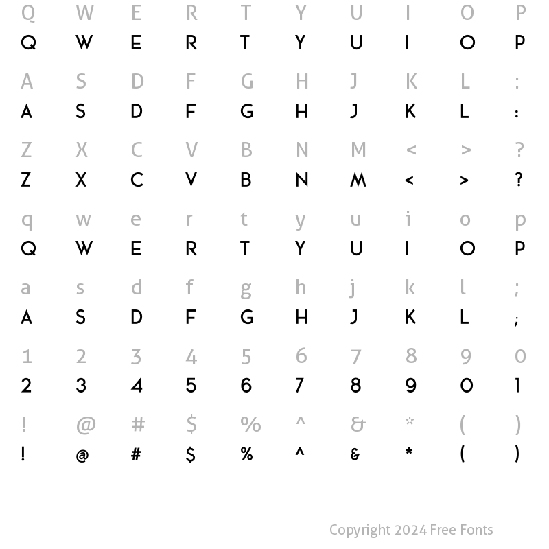 Character Map of RECOMPENSE Semibold