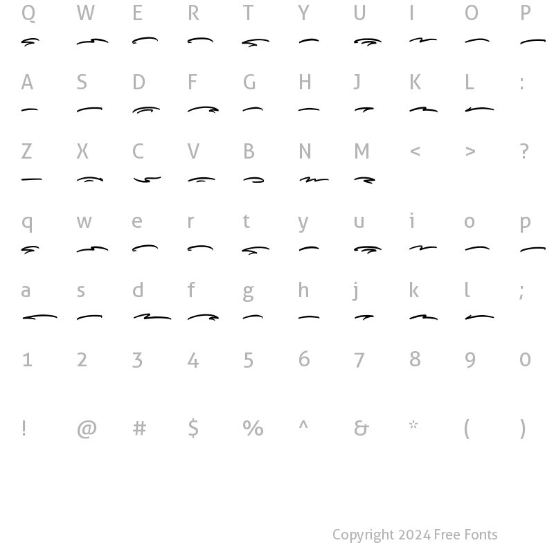 Character Map of Rectoverso swash Regular