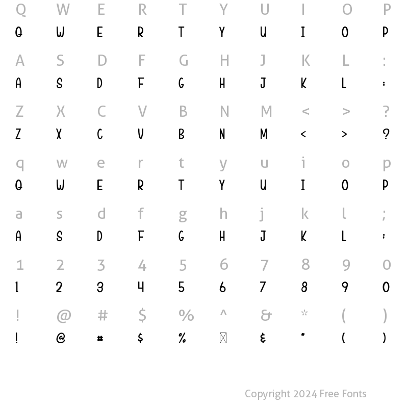 Character Map of Red Squirrel Regular