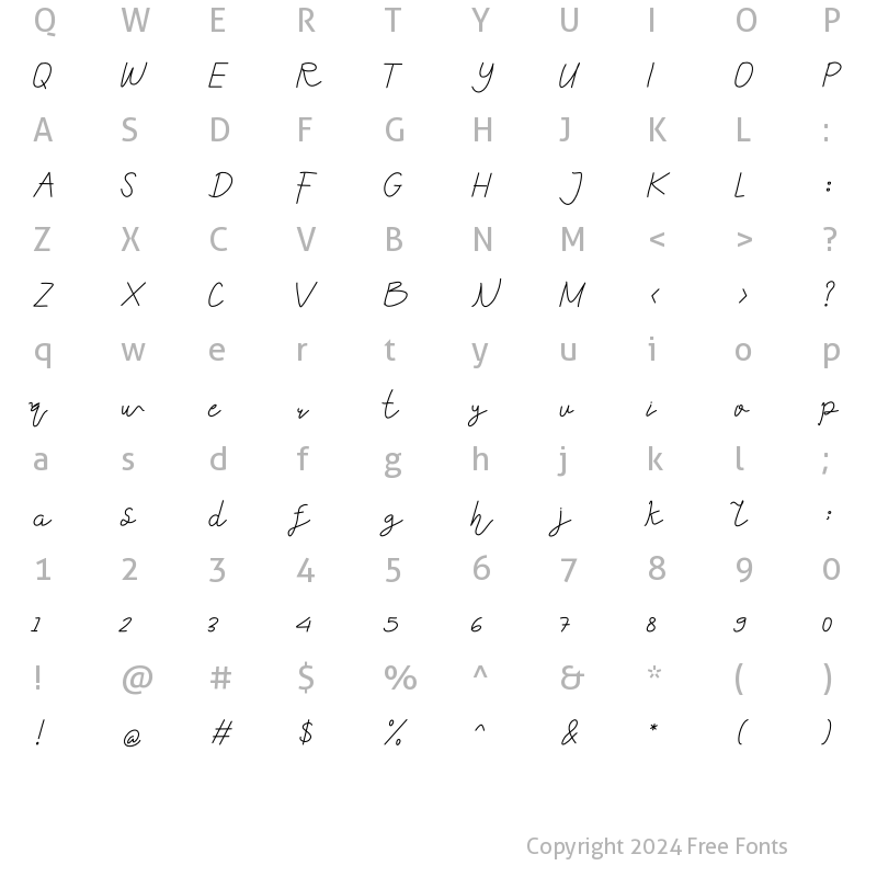 Character Map of Redalle Regular