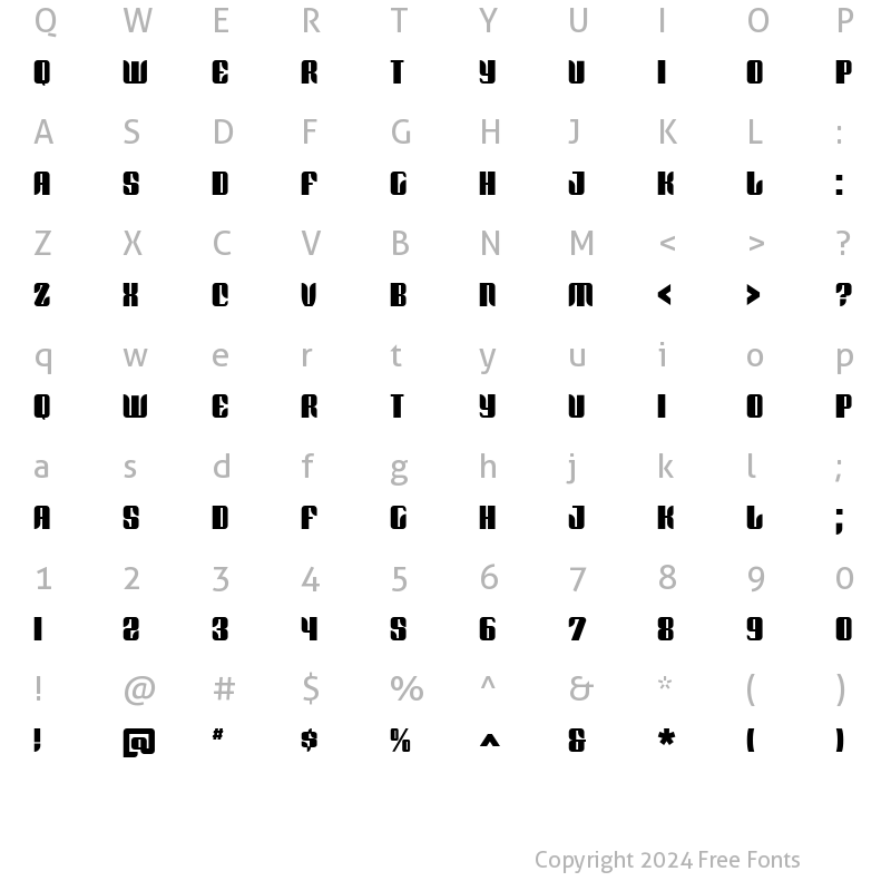 Character Map of Redford BV Regular