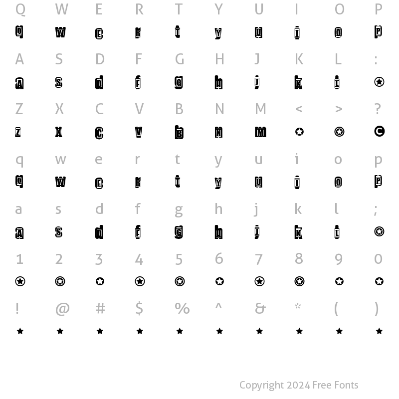 Character Map of Redherring Regular