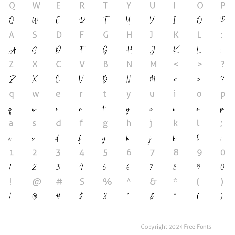 Character Map of Redstand Standard