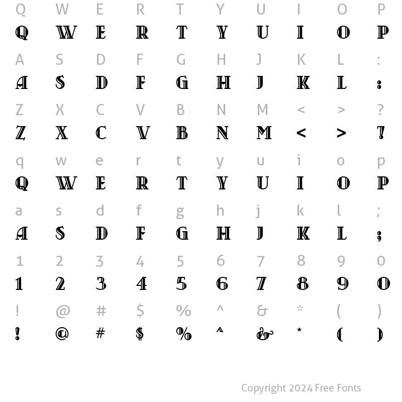 Character Map of RedStarLineNF Medium