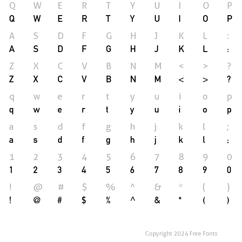 Character Map of Reducto SSi Regular