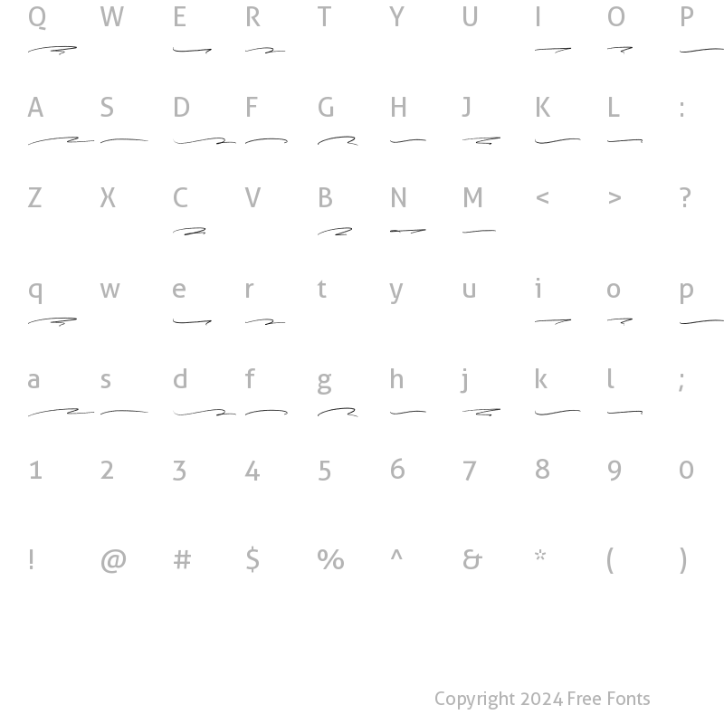 Character Map of Reedbuck Swash Regular