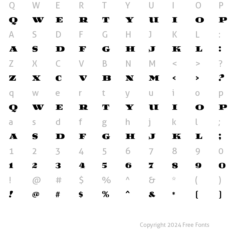 Character Map of Reef MF Regular