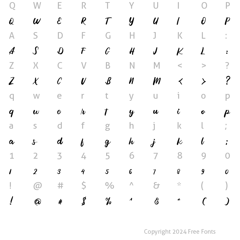 Character Map of Reffin Regular