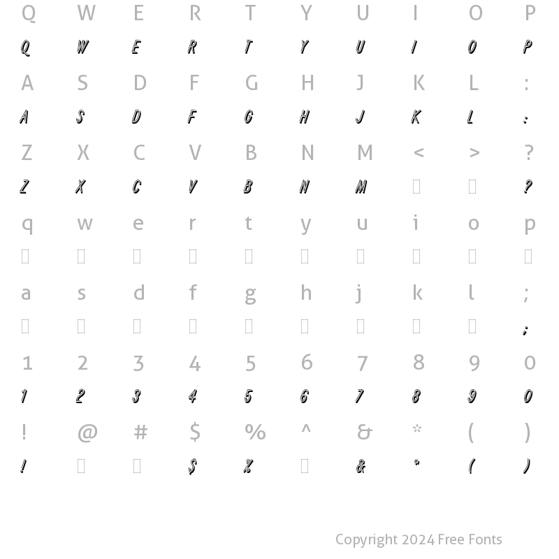 Character Map of Refracta Plain Regular