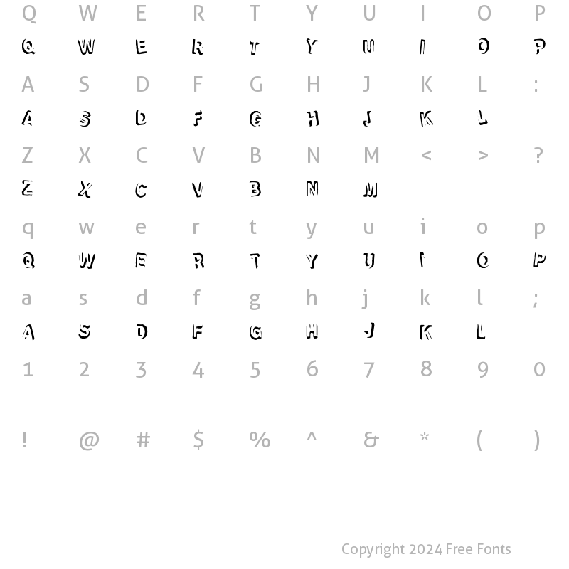 Character Map of Refrigeration Regular