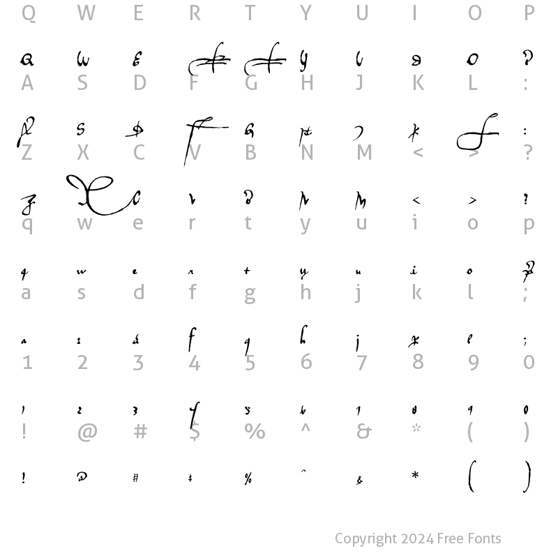 Character Map of RegalloAPlaya Regular