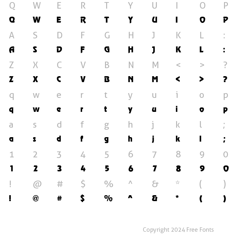 Character Map of Regata Normal