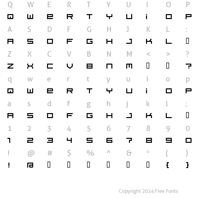 Character Map of regata Regular