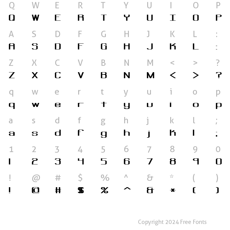 Character Map of Regenerate BRK Regular