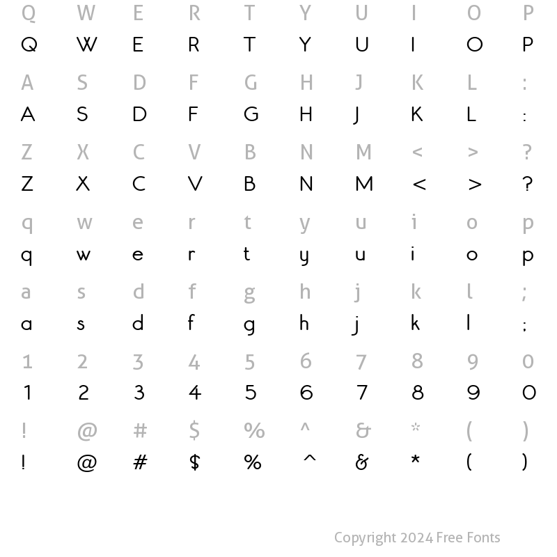 Character Map of Register Sans BTN Bold