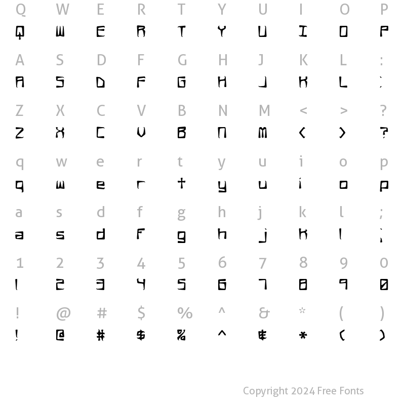 Character Map of Rehearsal Offset BRK Normal