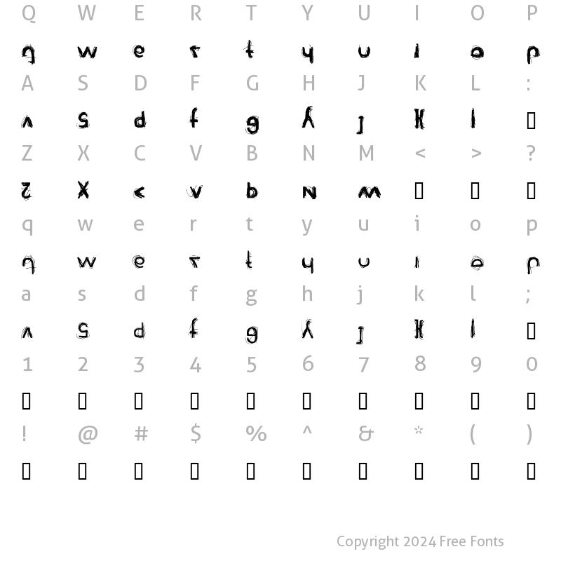 Character Map of Reienhardt Regular