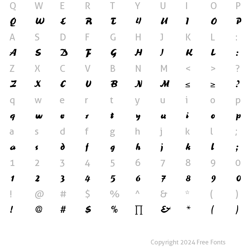 Character Map of ReinerBlack Medium