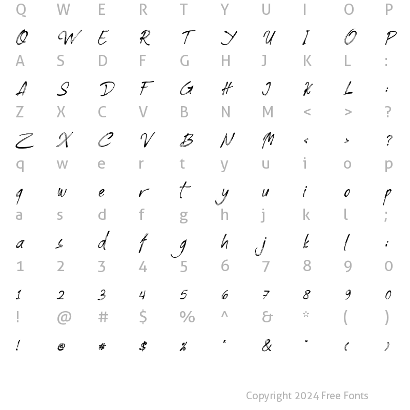 Character Map of Reingttoon Brother Regular