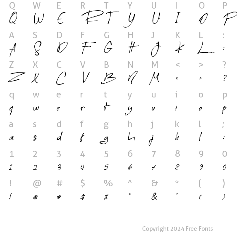 Character Map of Reingttoon Regular