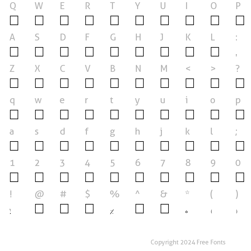 Character Map of Rekaa Regular