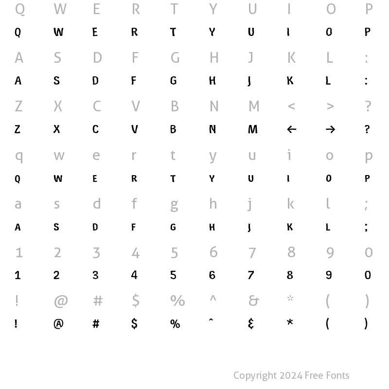 Character Map of Rekord Caps Regular