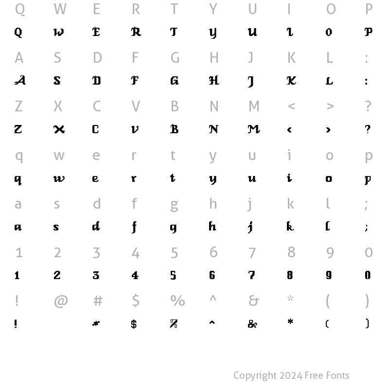 Character Map of Relbe-Roman Regular