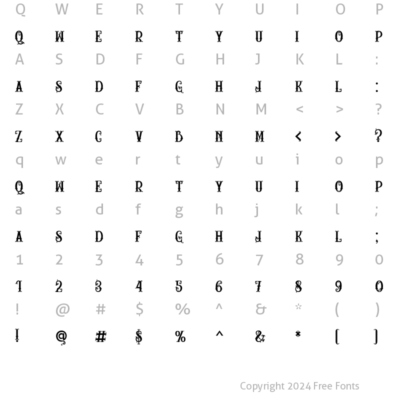 Character Map of RELIC ISLAND2 Regular