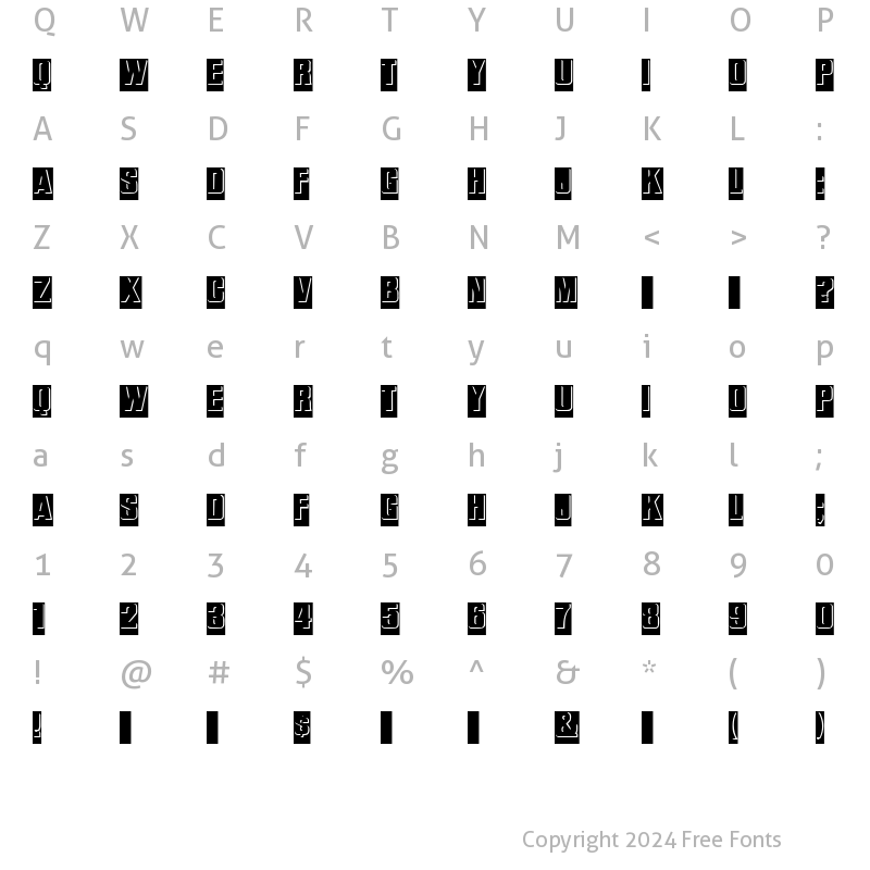 Character Map of Relief Regular