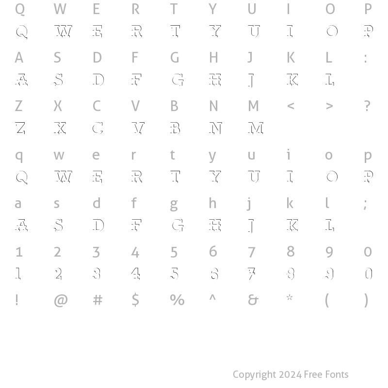 Character Map of ReliefDeco Regular