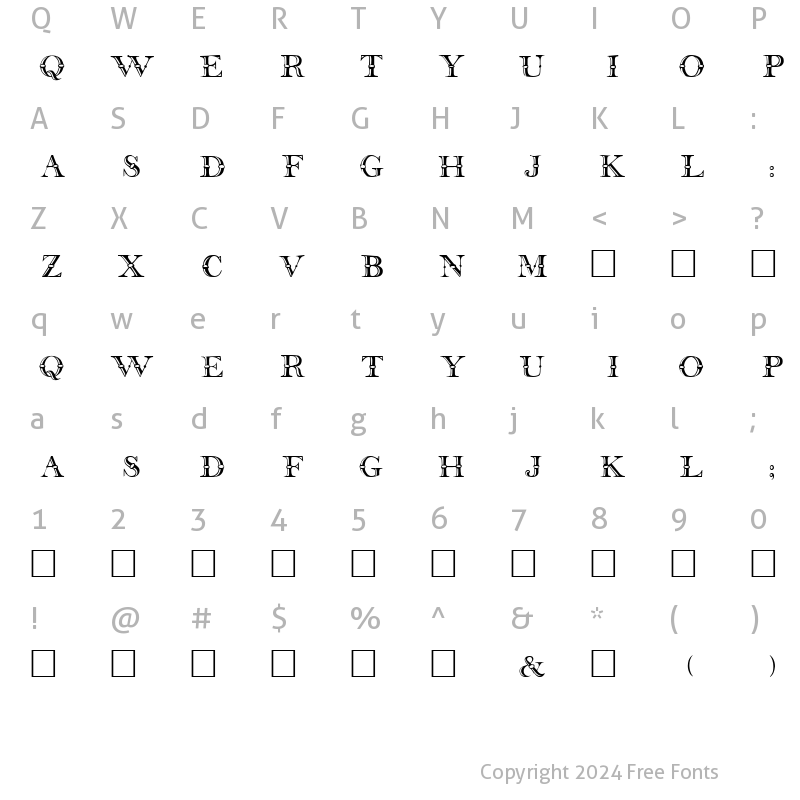 Character Map of Relikt Regular