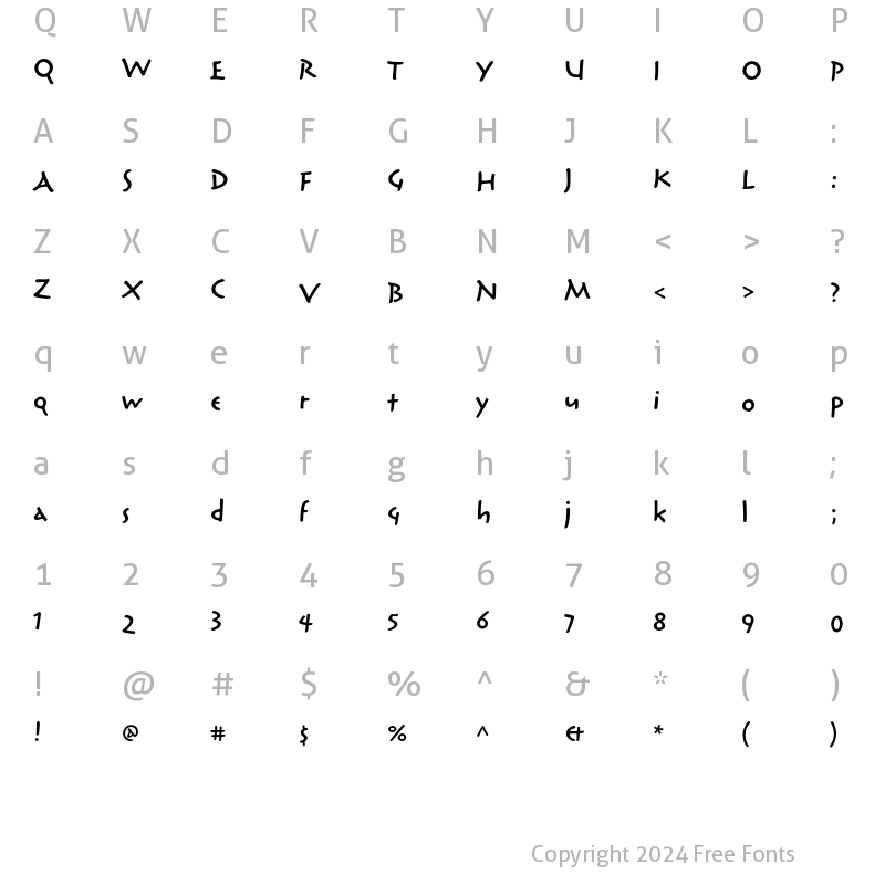 Character Map of Reliq Std Semibold ExtraActive