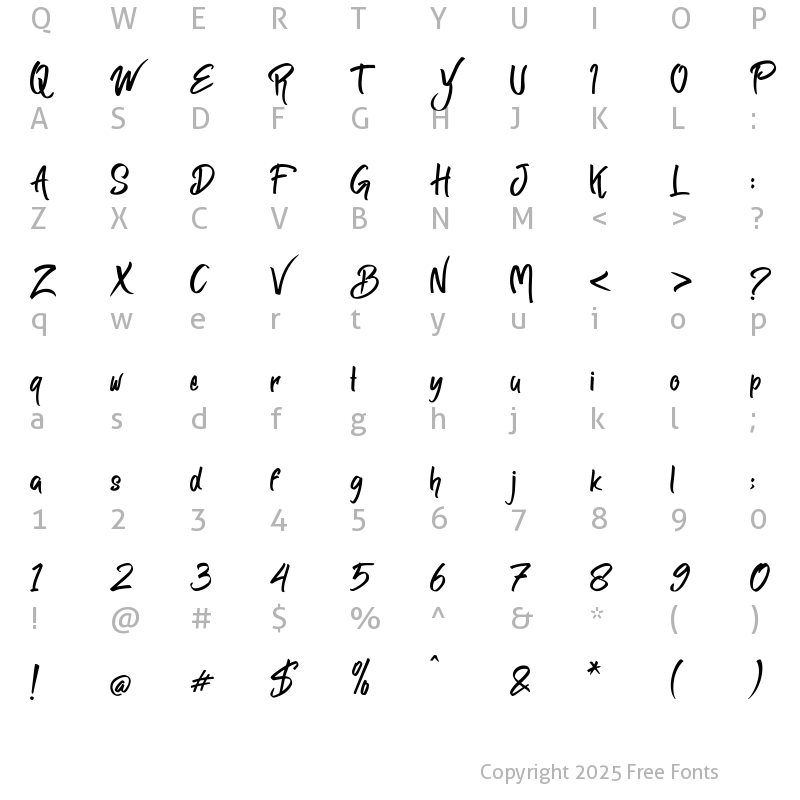 Character Map of Remaglide Regular