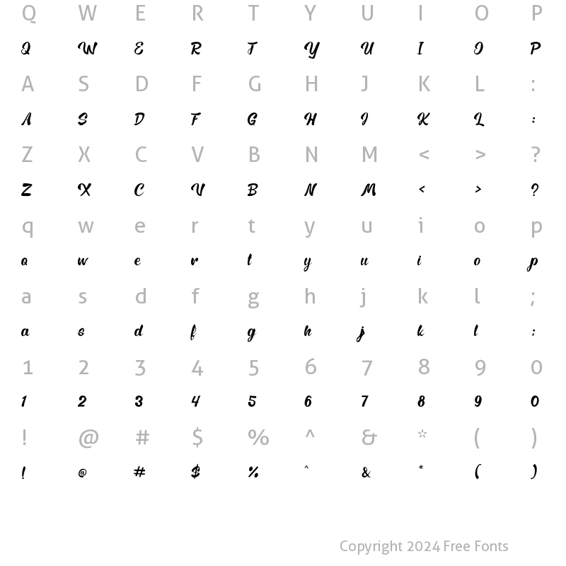 Character Map of Rembow Regular