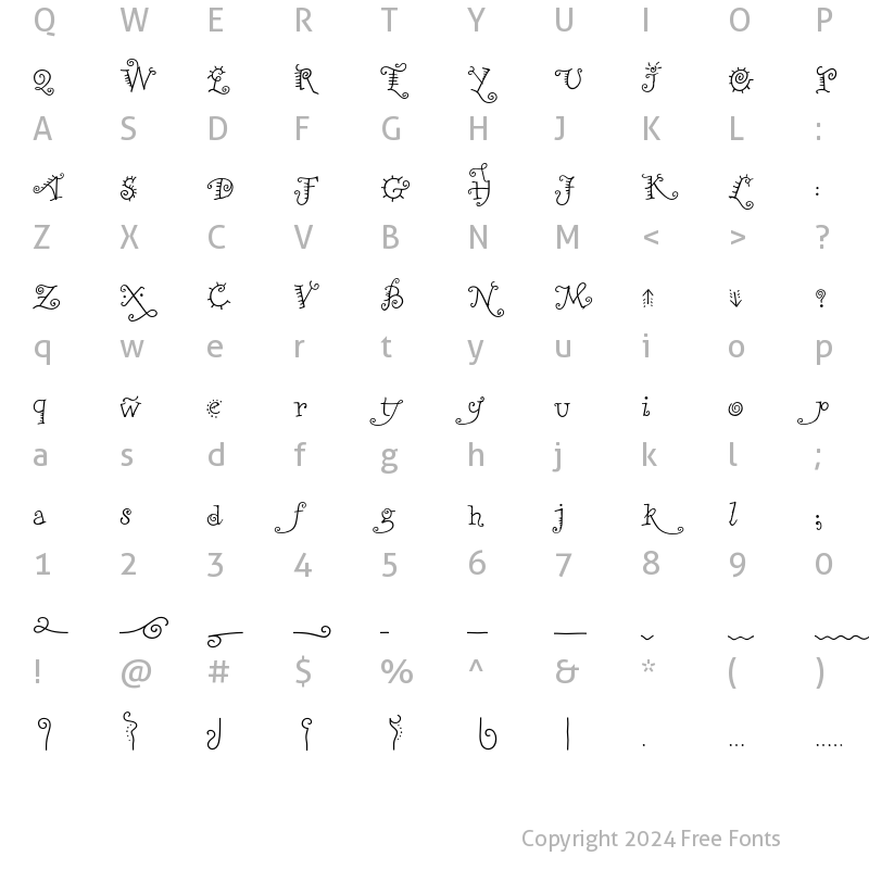 Character Map of RemedySingleExtras A Regular