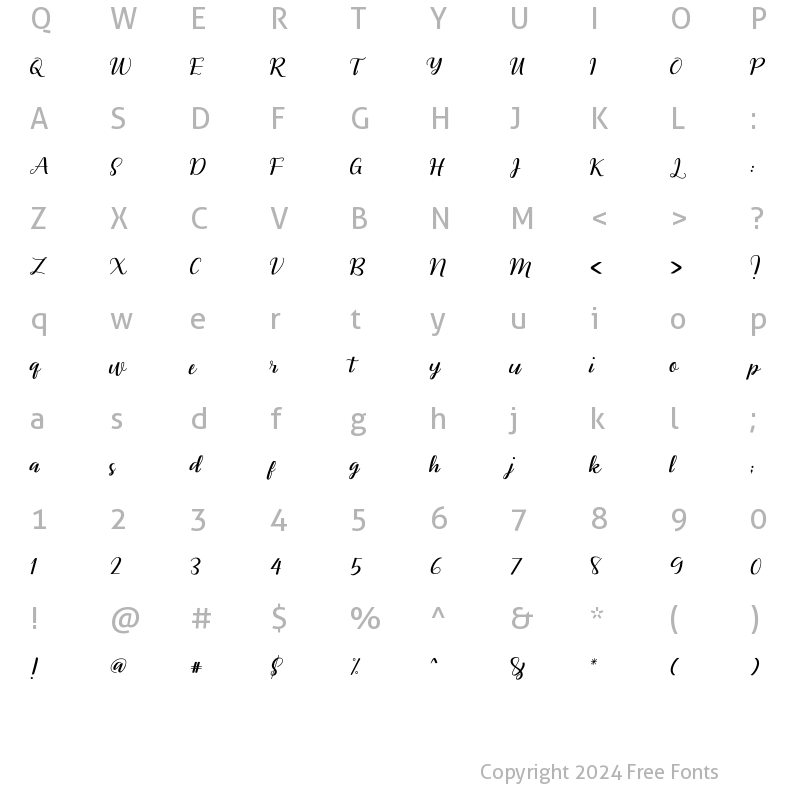 Character Map of RememberYou Regular