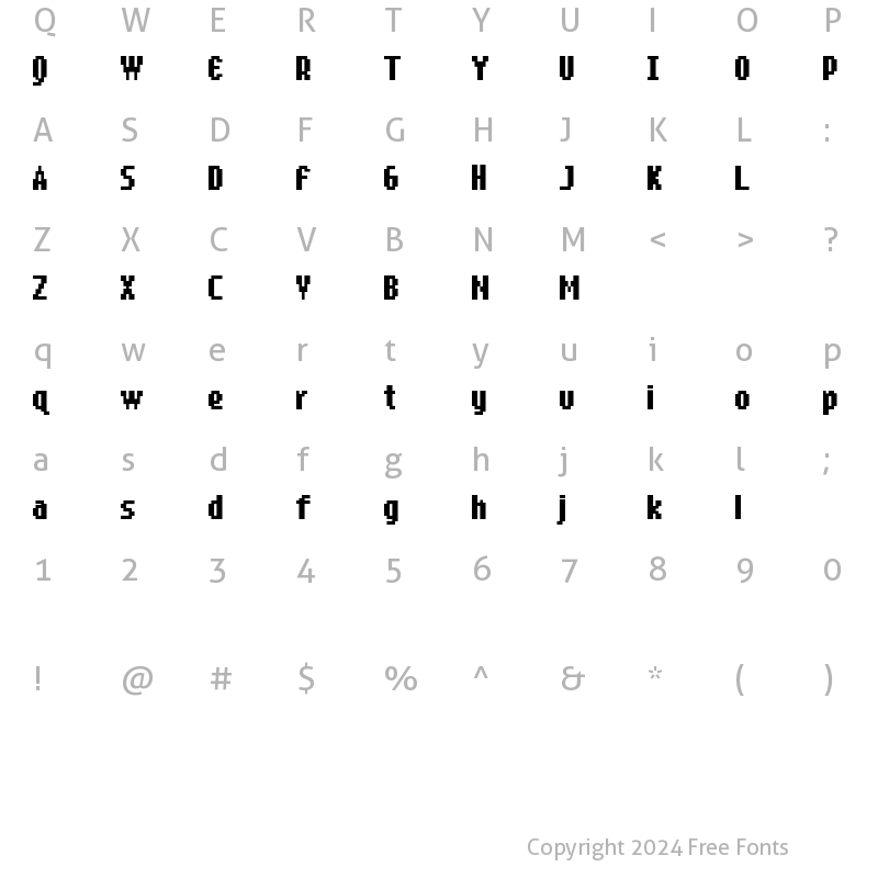 Character Map of Remot Regular