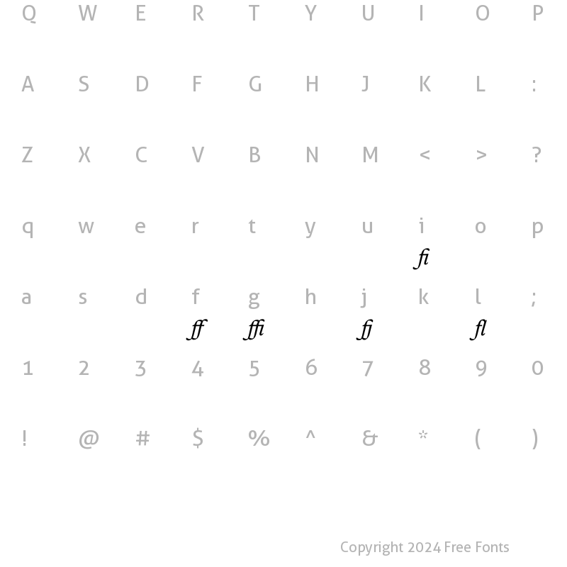 Character Map of RenardNo1 Lig Italic